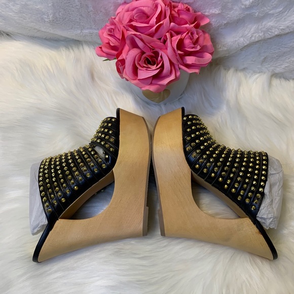 Steve Madden Luccious Black Multi Mule Wedges - Picture 9 of 16